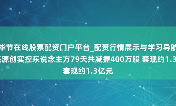 毕节在线股票配资门户平台_配资行情展示与学习导航 华兴源创实控东说念主方79天共减握400万股 套现约1.3亿元