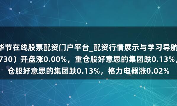 毕节在线股票配资门户平台_配资行情展示与学习导航 家居家电ETF(515730)开盘涨0.00%,重仓股好意思的集团跌0.13%,格力电器涨0.02%