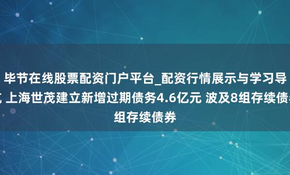 毕节在线股票配资门户平台_配资行情展示与学习导航 上海世茂建立新增过期债务4.6亿元 波及8组存续债券