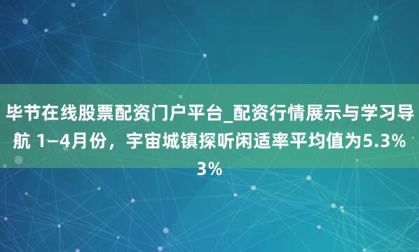 毕节在线股票配资门户平台_配资行情展示与学习导航 1—4月份，宇宙城镇探听闲适率平均值为5.3%
